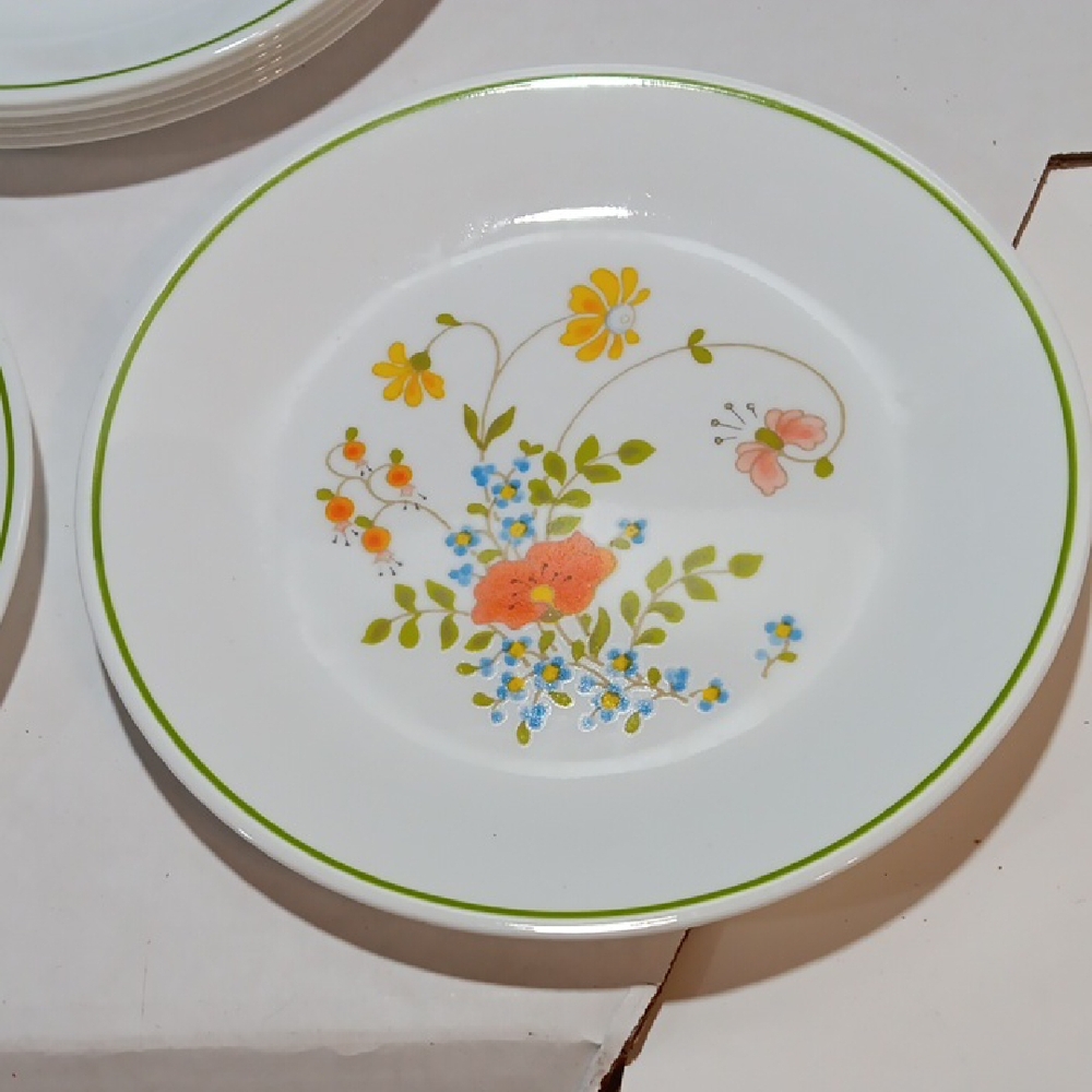 Corelle "WILDFLOWER" LUNCH Plates - Set of 7 - Picture 2 of 4